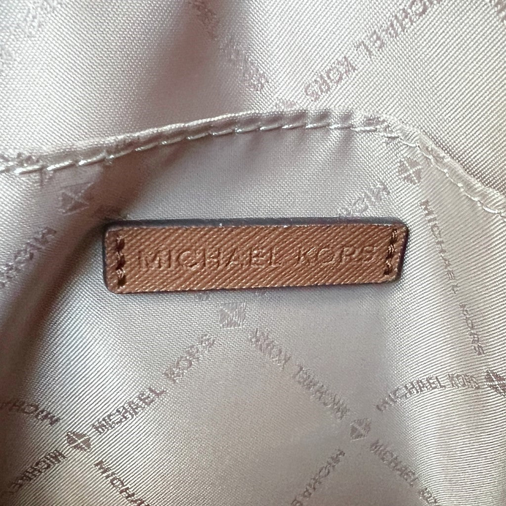 Michael Kors Caramel Leather Monogram Camera Crossbody Shoulder Bag Like New