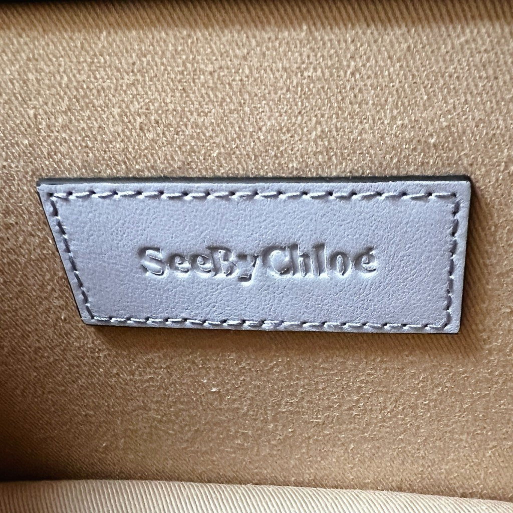 See by Chloe Light Blue Leather Double Compartment 2 Way Shoulder Bag Like New