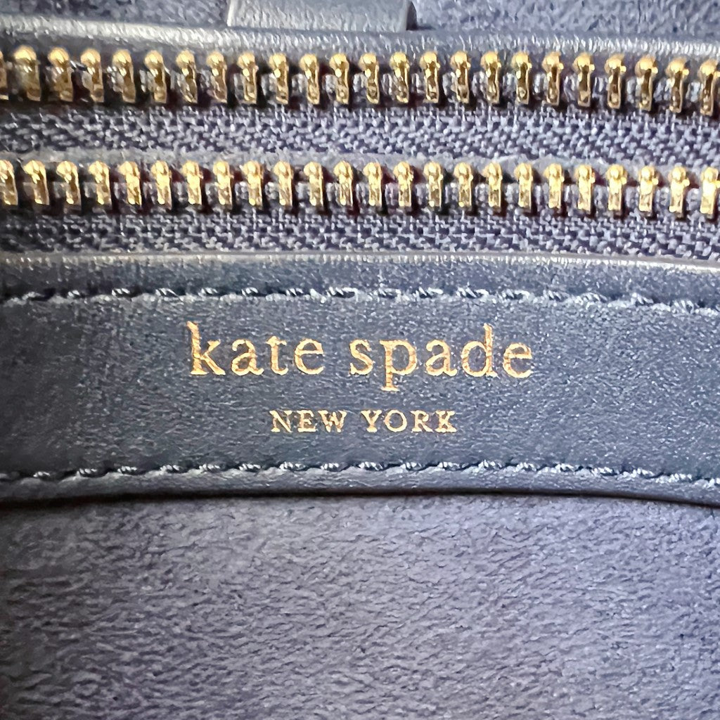 Kate Spade Grey Leather Heart Buckle Detail 2 Way Shoulder Bag Like New