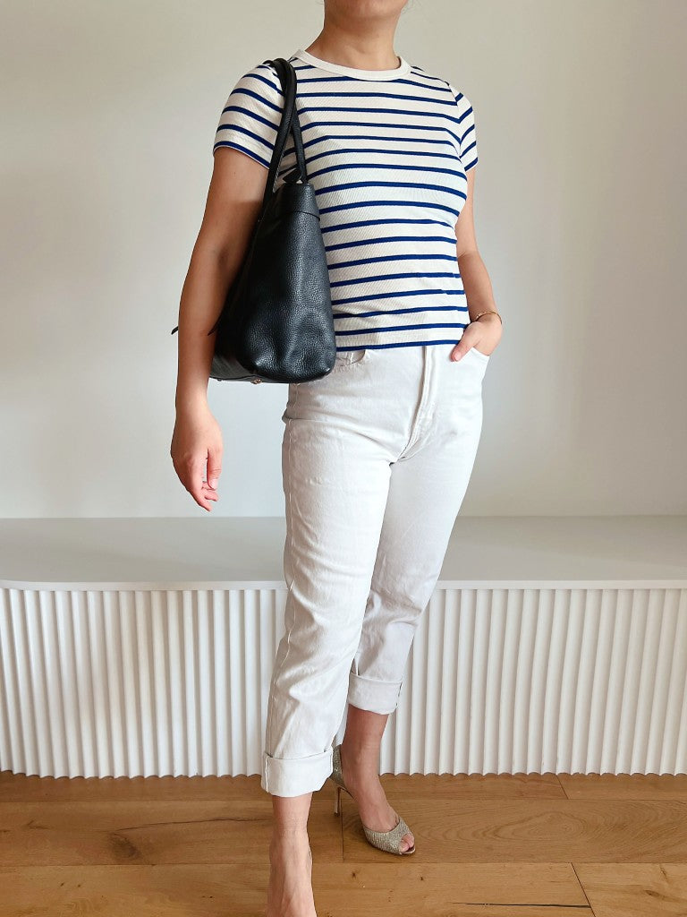 Nina Ricci Black Leather Double Compartment Career Shoulder Bag Like New