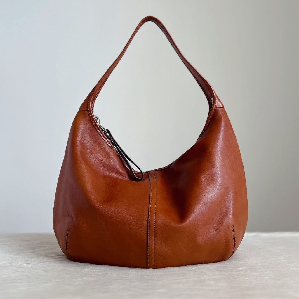 Coach Caramel Leather Half Moon Slouchy Shoulder Bag