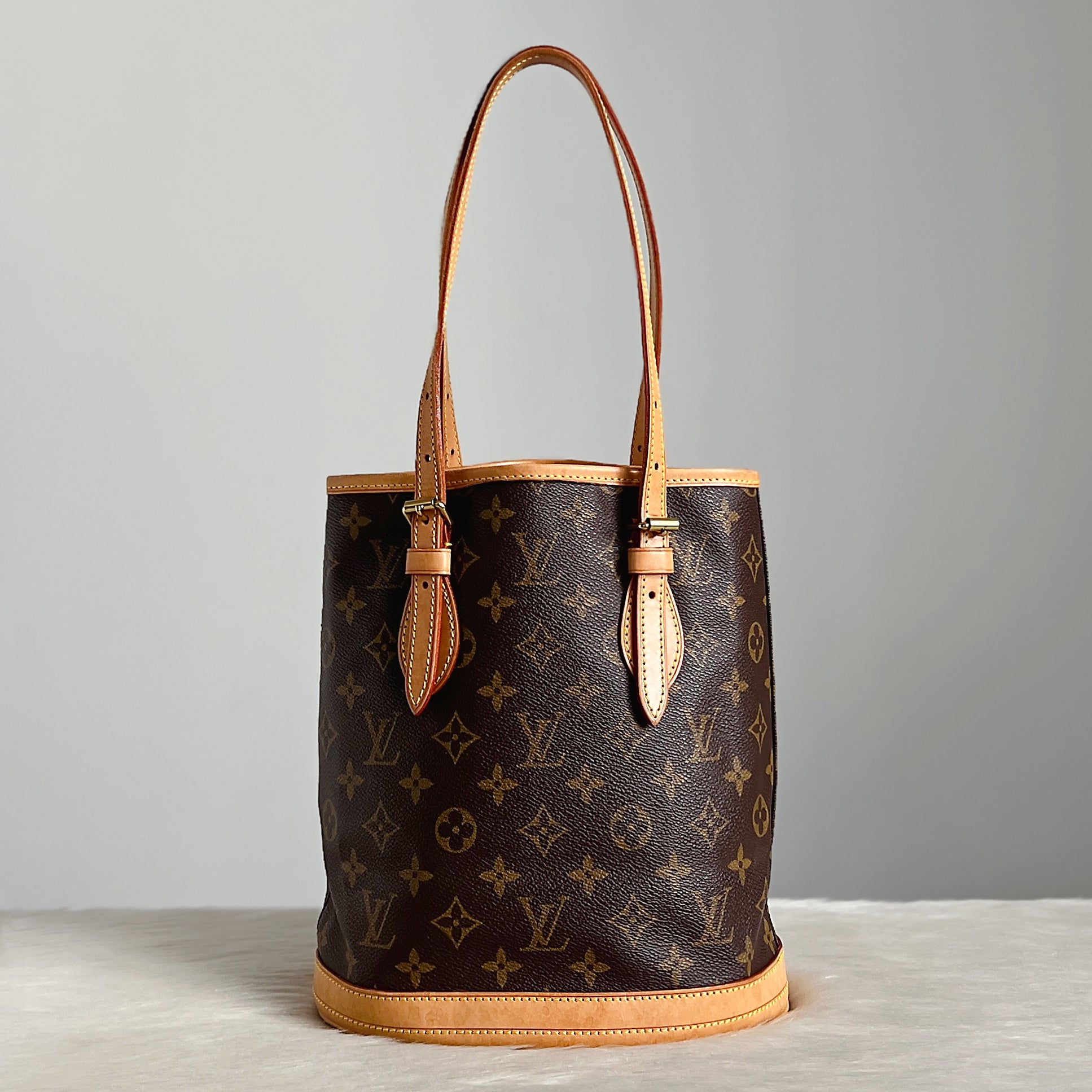 Louis Vuitton Signature Monogram Bucket PM Shoulder Bag