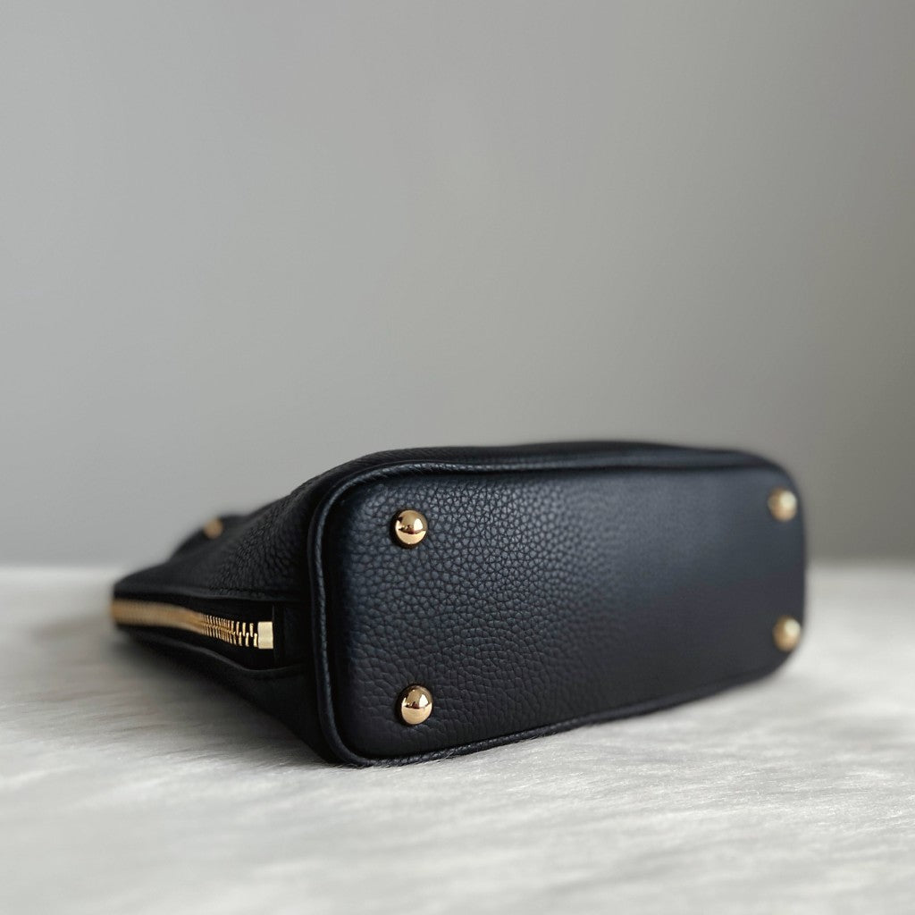 Tory Burch Black Leather Charm Detail Mini 2 Way Shoulder Bag Like New