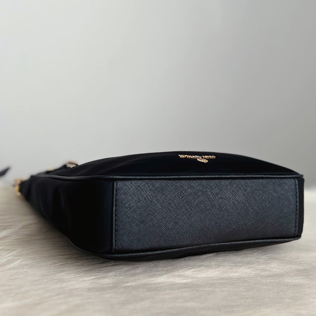 Michael Kors Black Patchwork Messenger Crossbody Shoulder Bag Like New