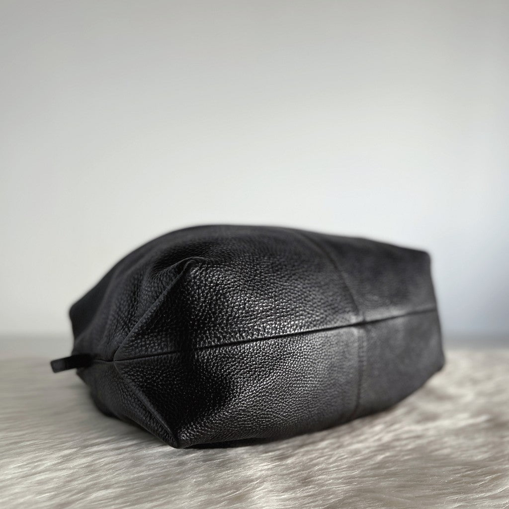 Furla Black Leather Side Zip Detail Slouchy 2 Way Shoulder Bag Excellent