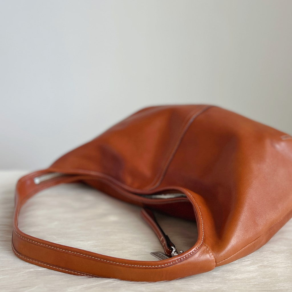 Coach Caramel Leather Half Moon Slouchy Shoulder Bag