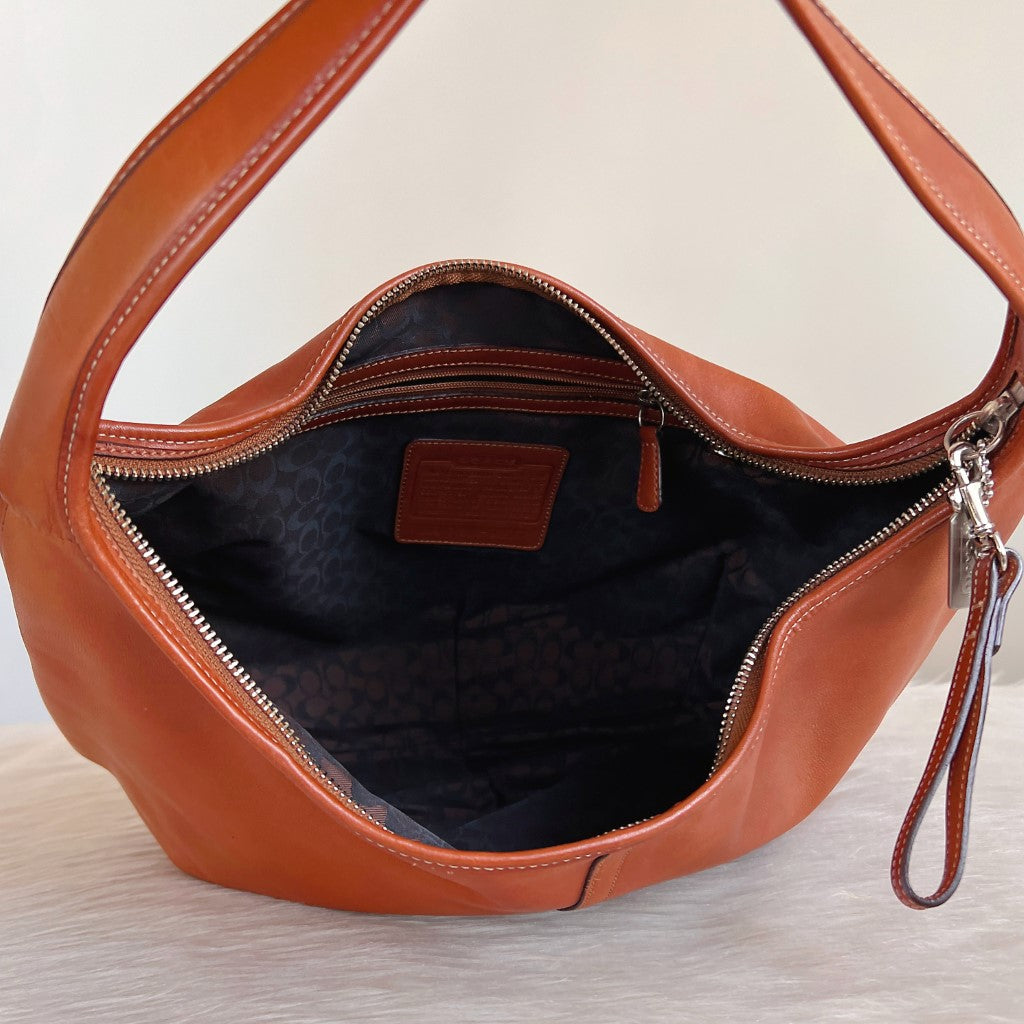 Coach Caramel Leather Half Moon Slouchy Shoulder Bag