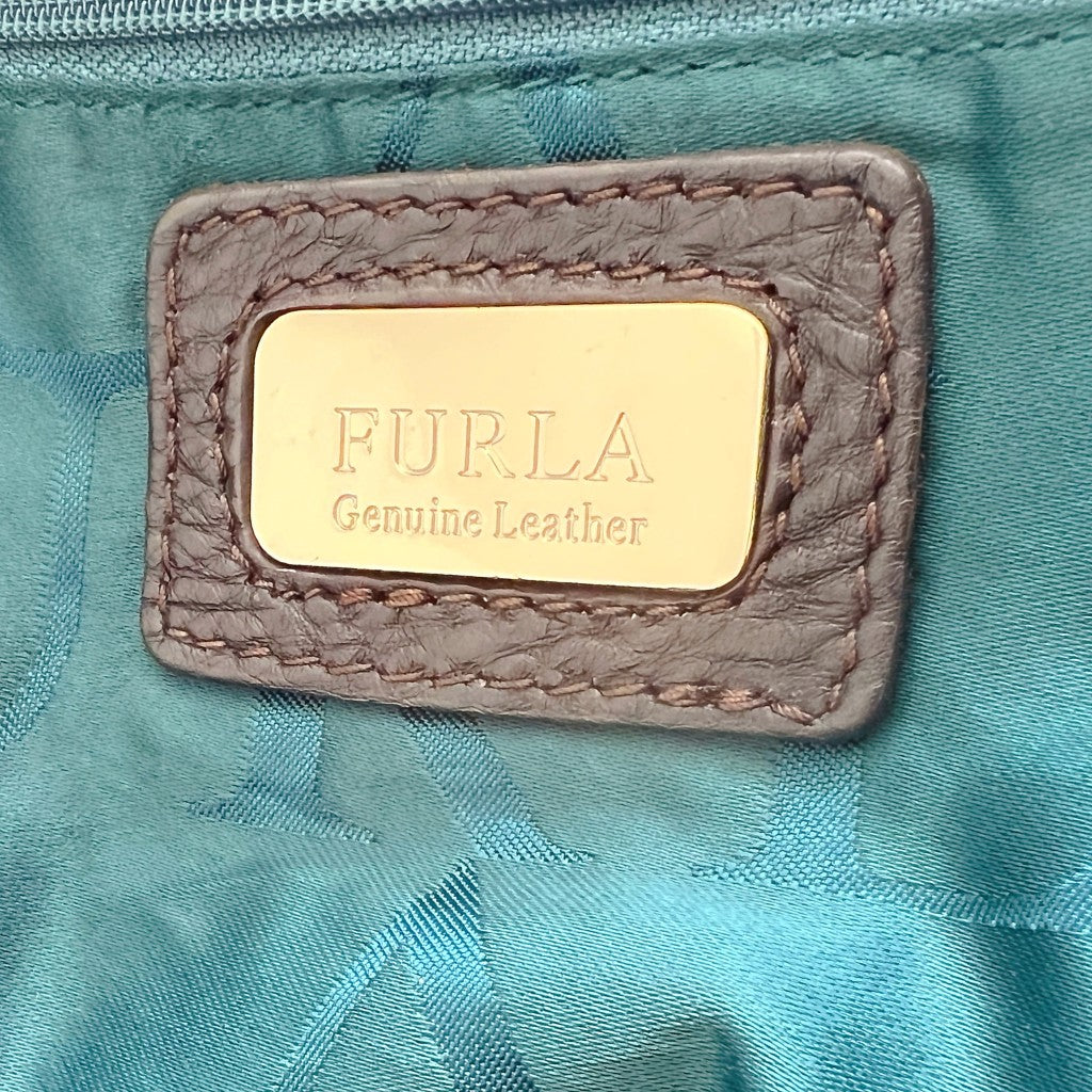 Furla Black Leather Side Zip Detail Slouchy 2 Way Shoulder Bag Excellent