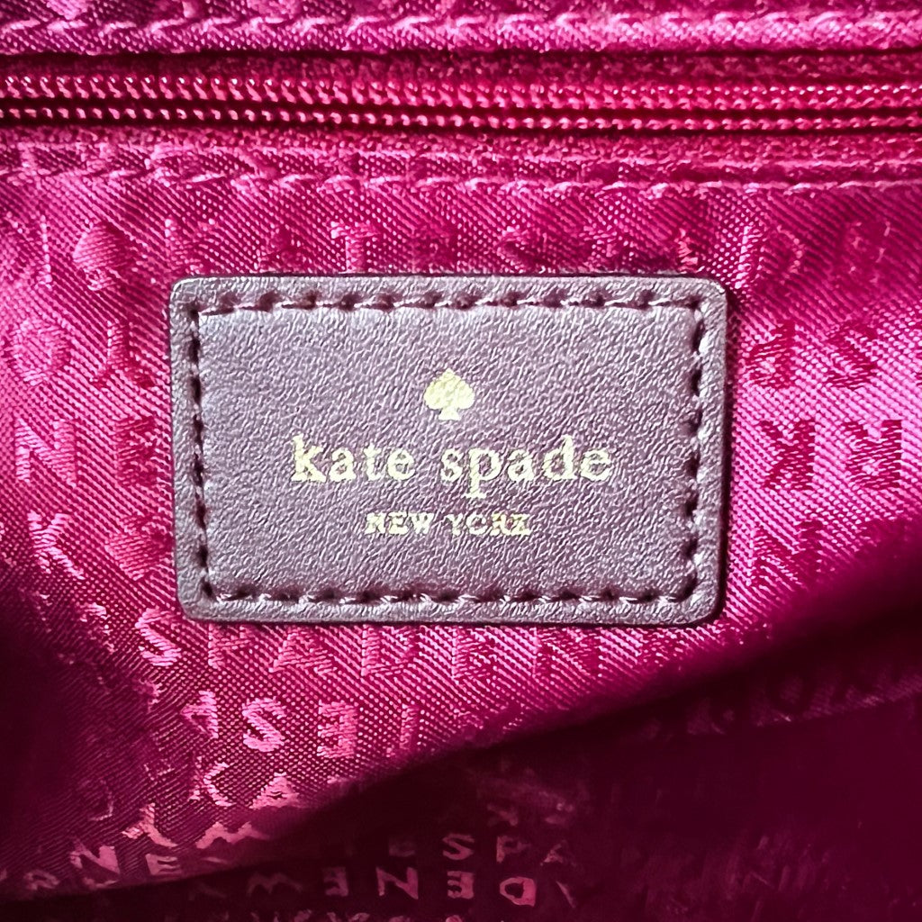 Kate Spade Patent Bordeaux Leather Front Logo 2 Way Shoulder Bag Excellent