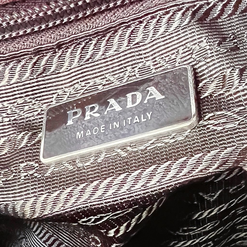 Prada Brown Leather Front Zip Detail Large Doctor Tote Bag