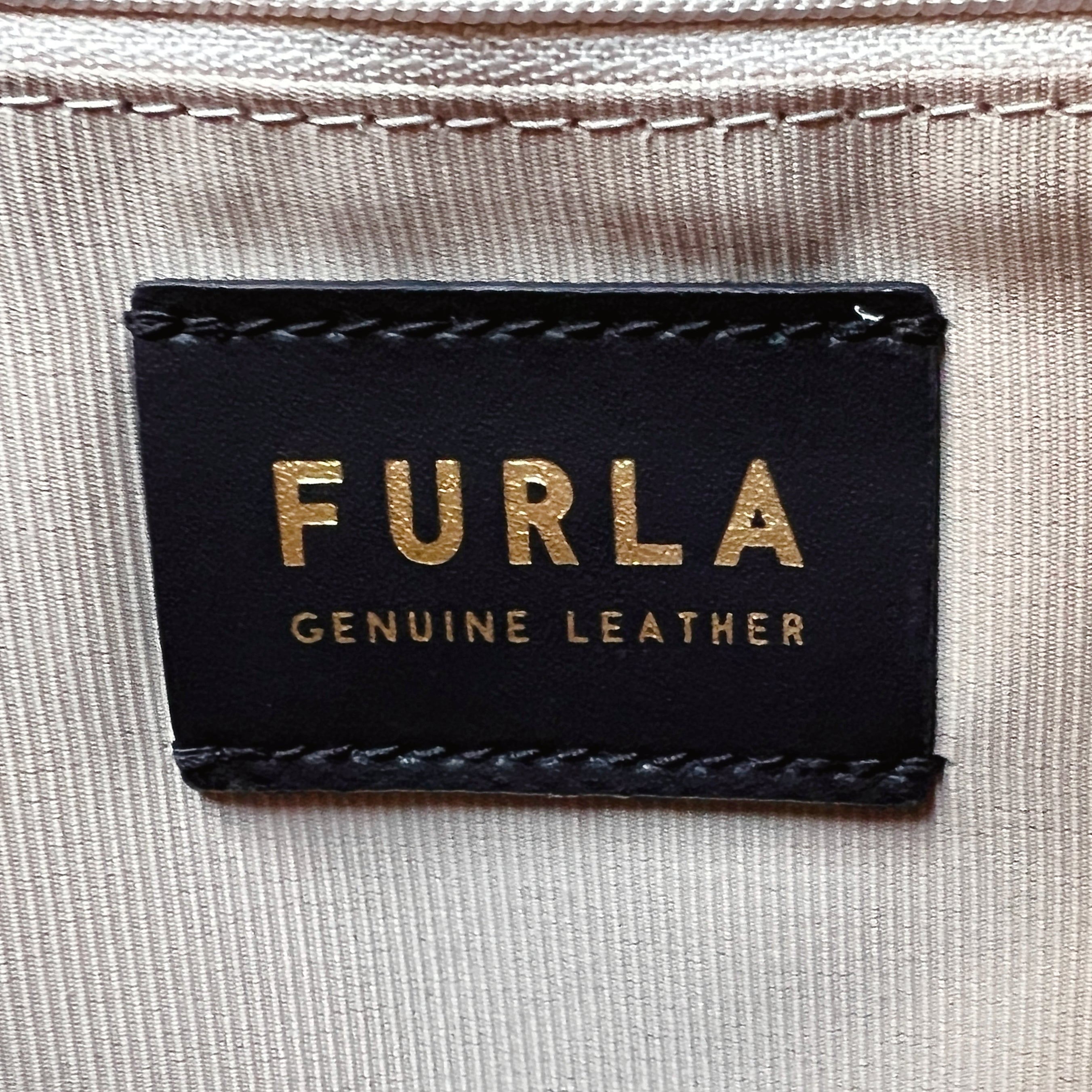 Furla Tri-Tone Leather Front Buckle Detail Shoulder Bag Like New