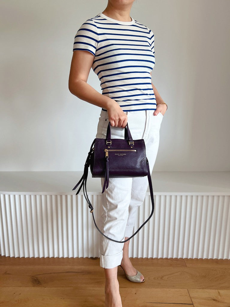 Marc Jacobs Purple Leather Tassel Charm 2 Way Shoulder Bag Like New