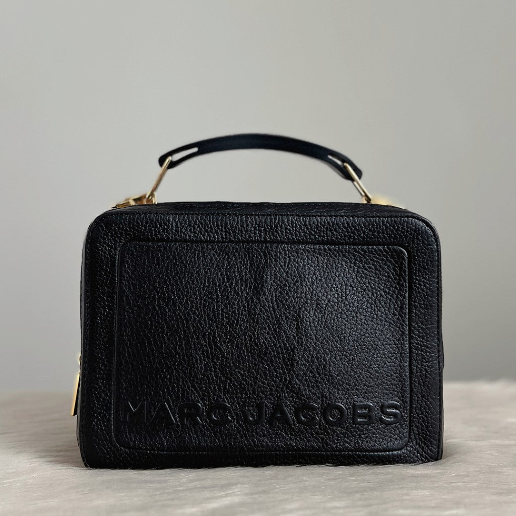 Marc Jacobs Black Leather Double Compartment Box Bag