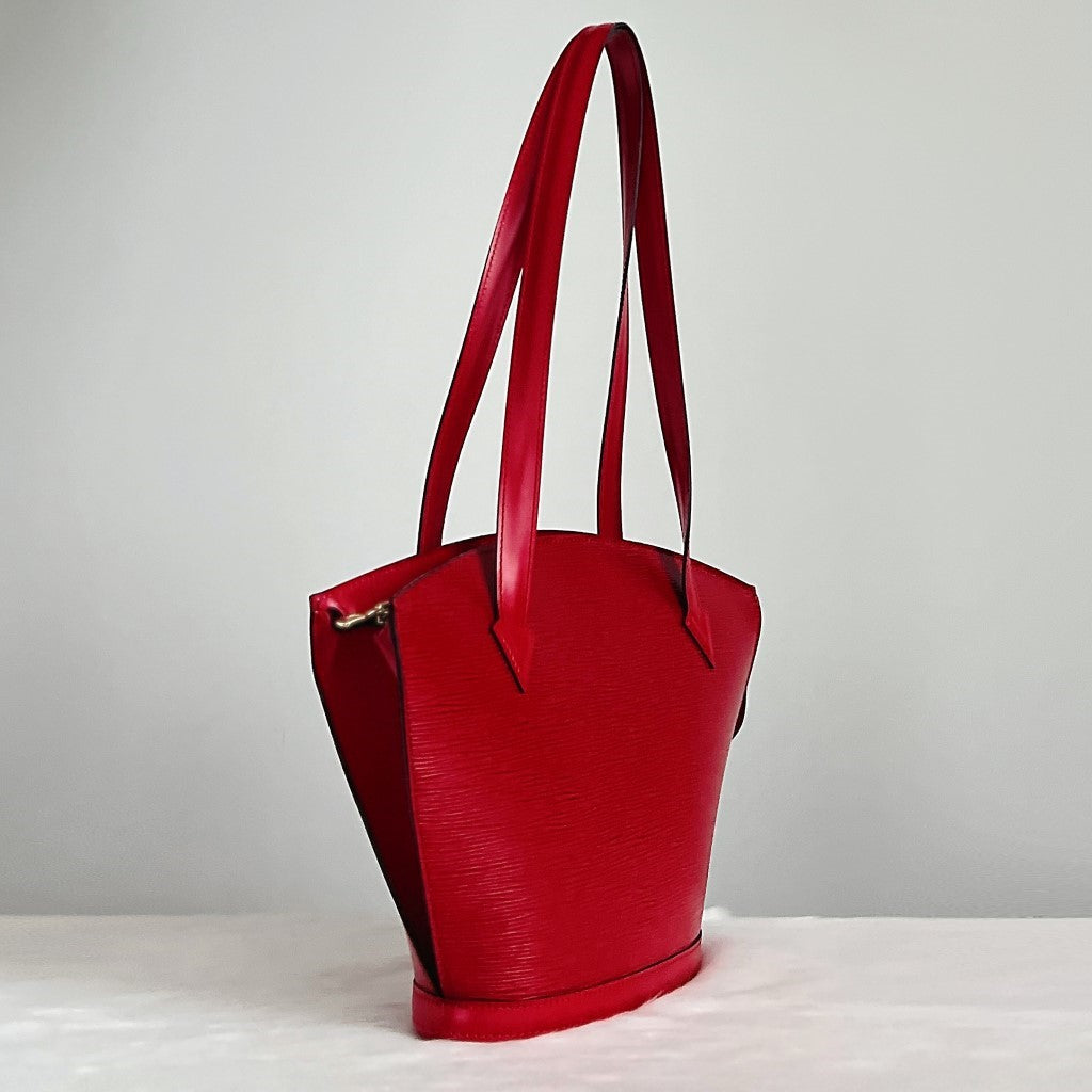 Louis Vuitton Red Epi Leather Saint Jacques Poignees Shoulder Bag Excellent