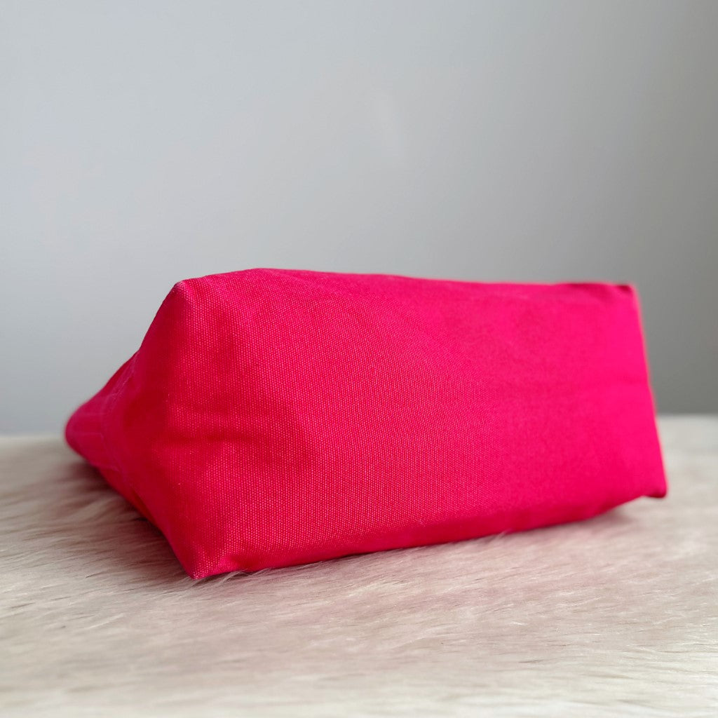 Ralph Lauren Fuchsia Canvas Signature Logo Shoulder Bag