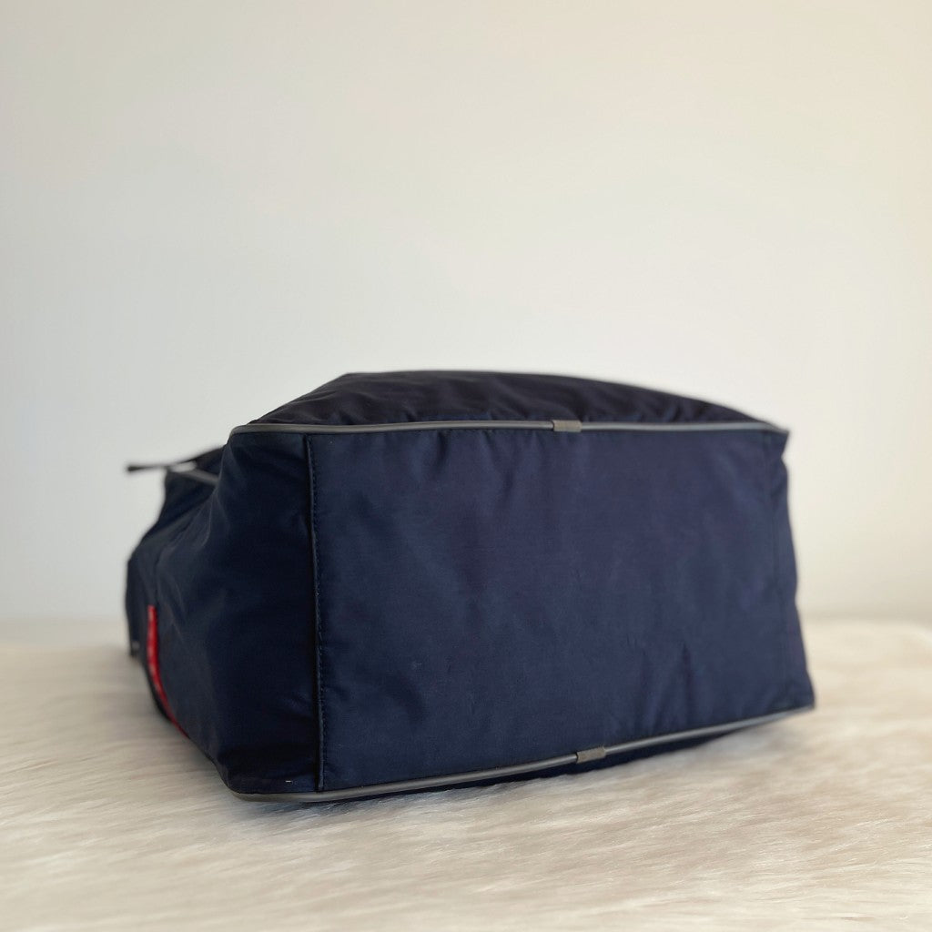 Prada Navy Sports Messenger Double Compartment Carryall Shoulder Bag