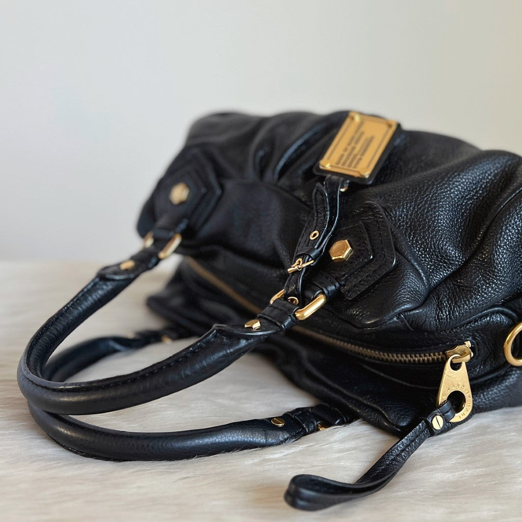 Marc Jacobs Black Leather Classic Q 2 Way Shoulder Bag