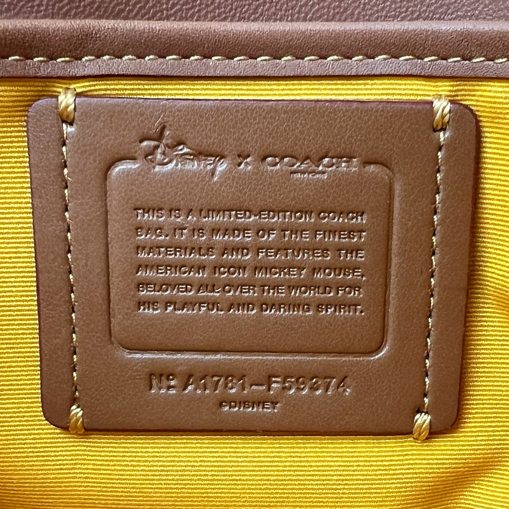 Coach Disney Collaboration Yellow Leather Turn Lock Crossbody Shoulder Bag Excellent