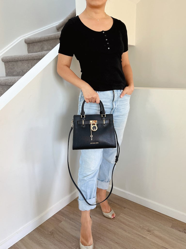 MICHAEL KORS ダークブラウン ハンドバッグ 未使用級☆MICHAEL KORSマイケルコース ショルダーバッグ