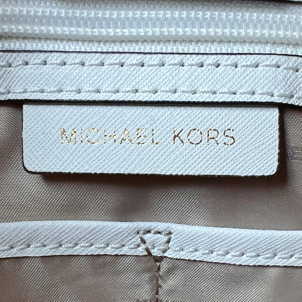 Michael Kors White Saffiano Leather Triple Compartment 2 Way Shoulder Bag