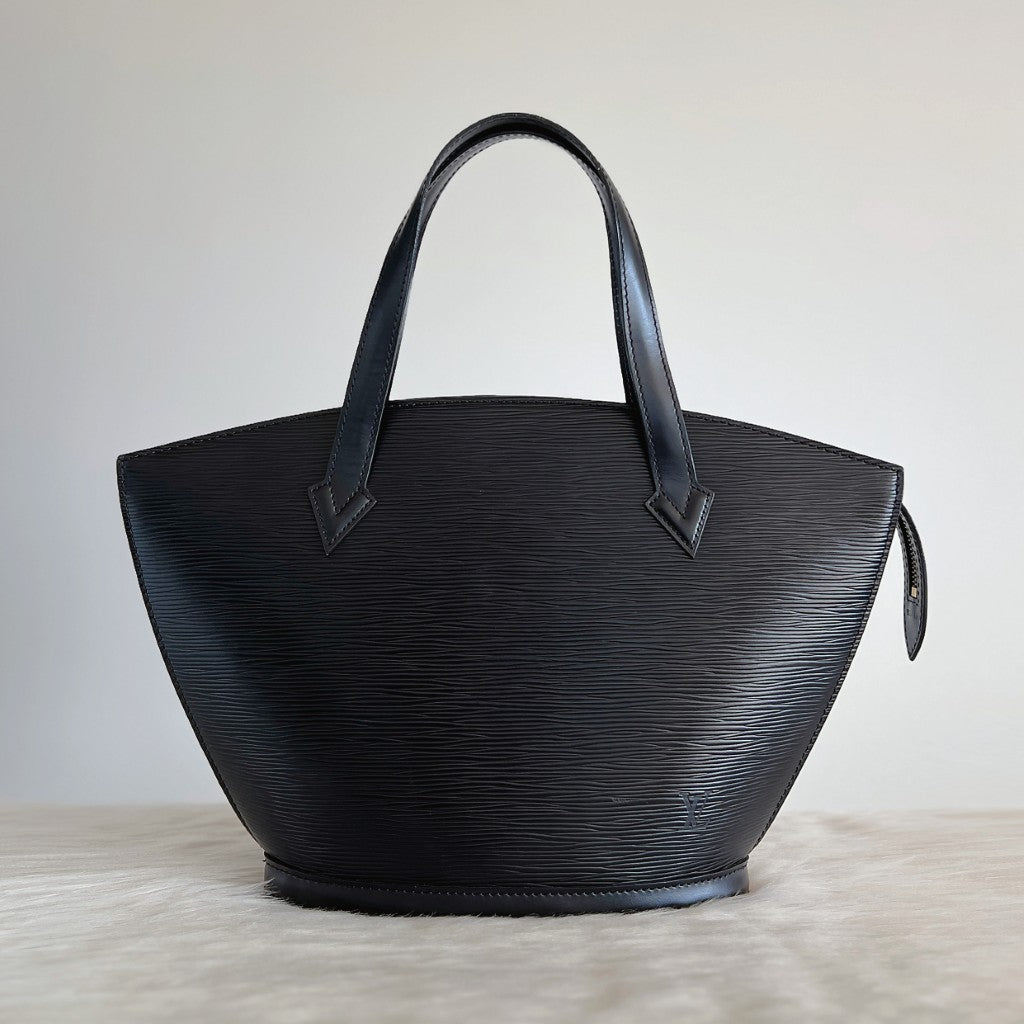Louis Vuitton Black Epi Leather Saint Jacques Noir Bag Excellent