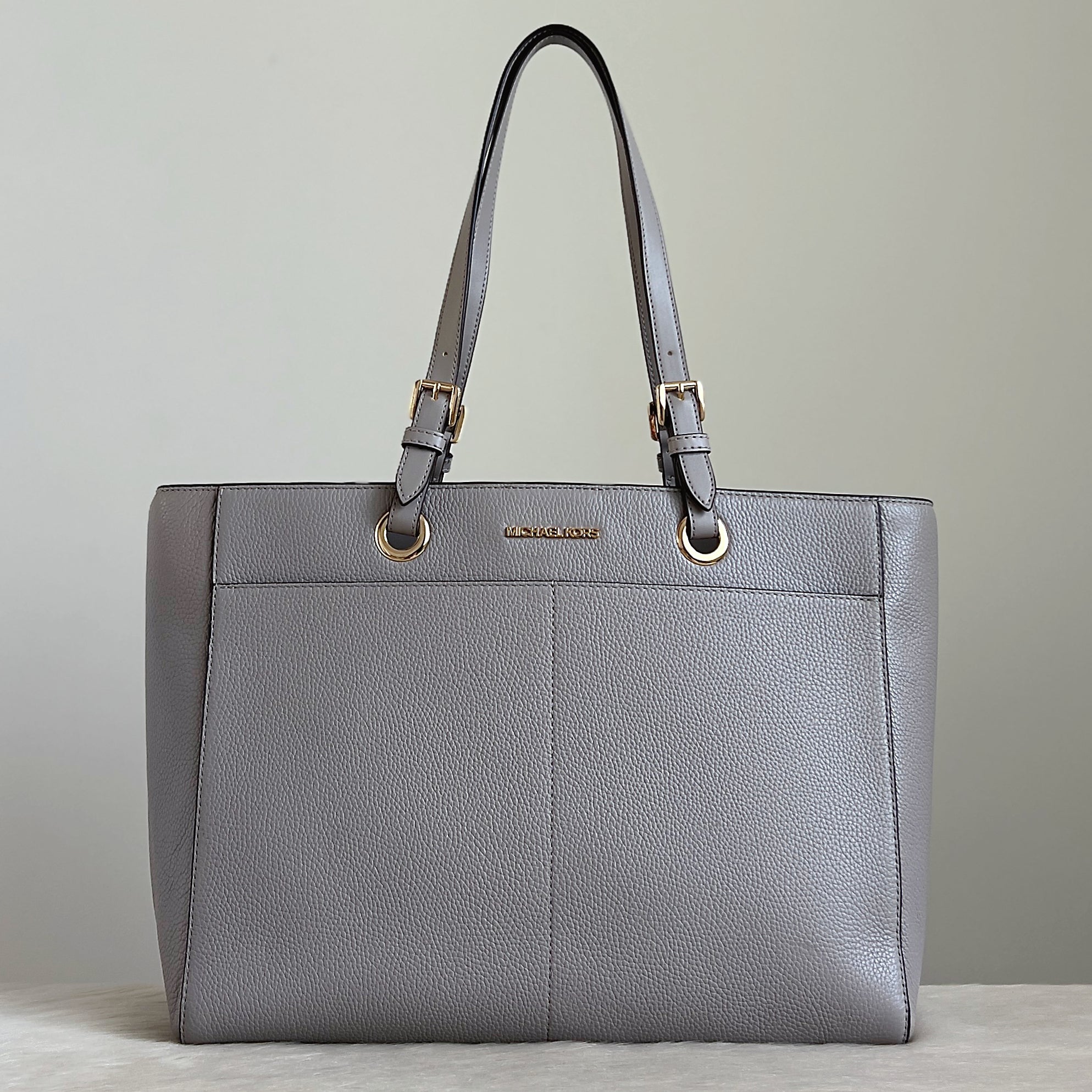 Michael Kors Grey Leather Triple Compartment Large Shoulder Bag