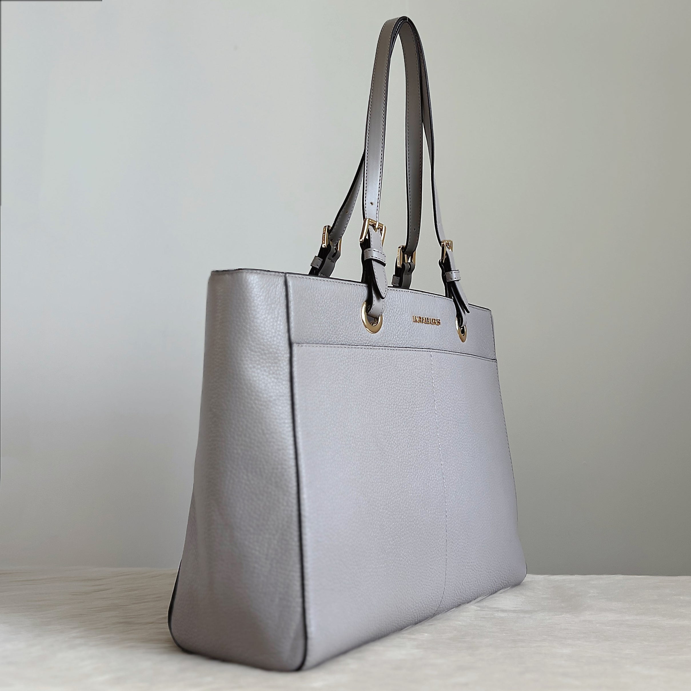 Michael Kors Grey Leather Triple Compartment Large Shoulder Bag