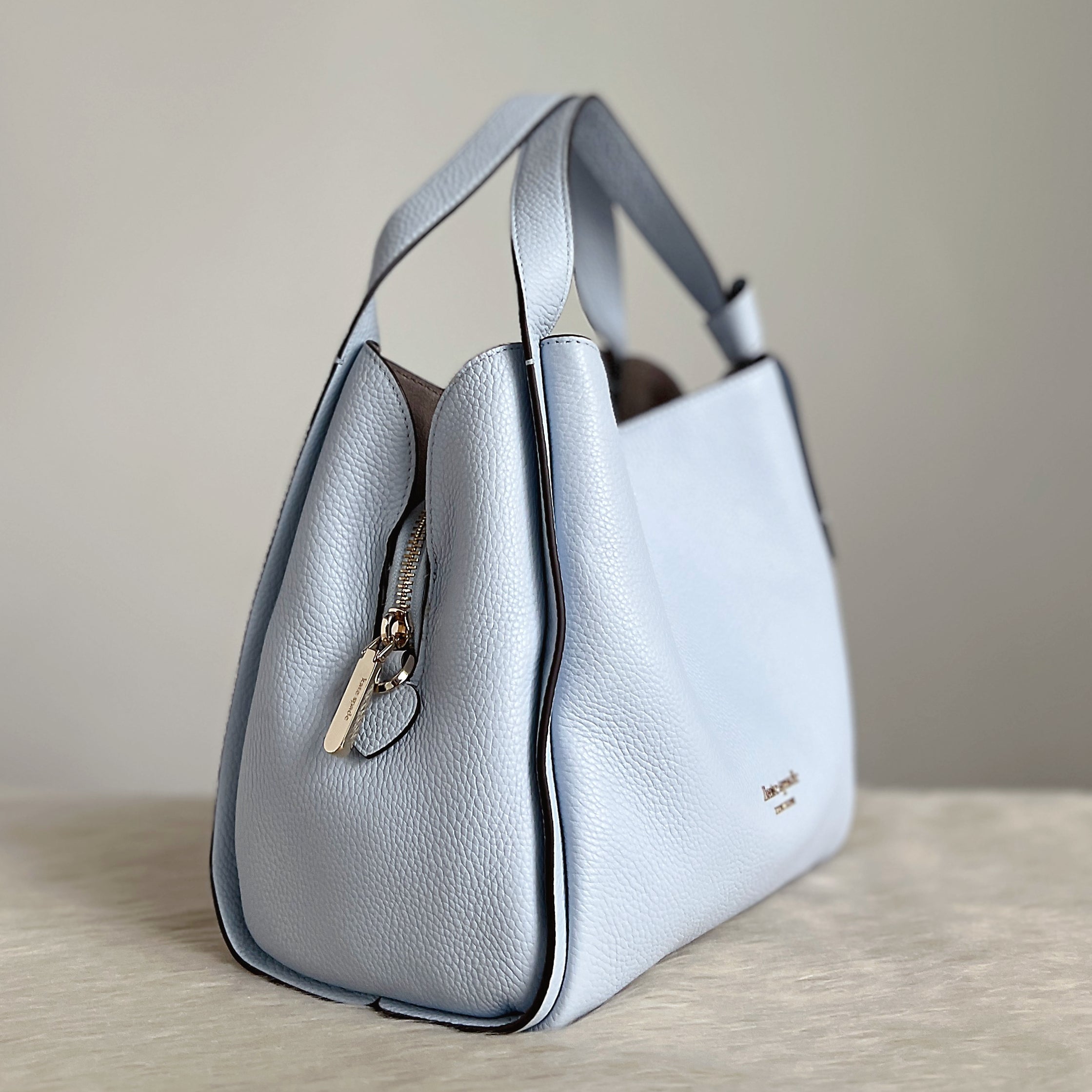 Kate Spade Ice Blue Leather Triple Compartment 2 Way Shoulder Bag Excellent