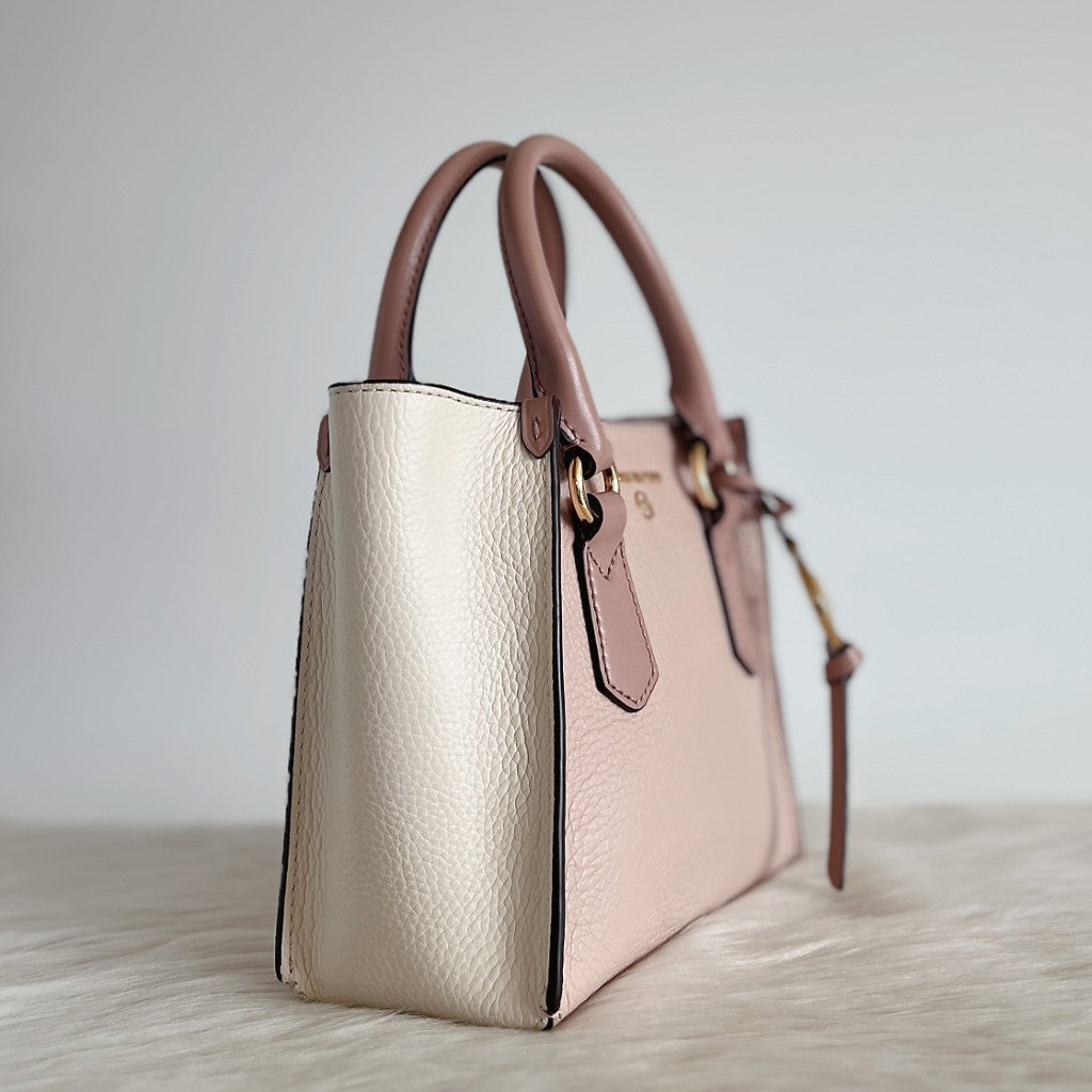 Michael Kors Tri-Tone Leather Front Logo 2 Way Shoulder Bag Like New