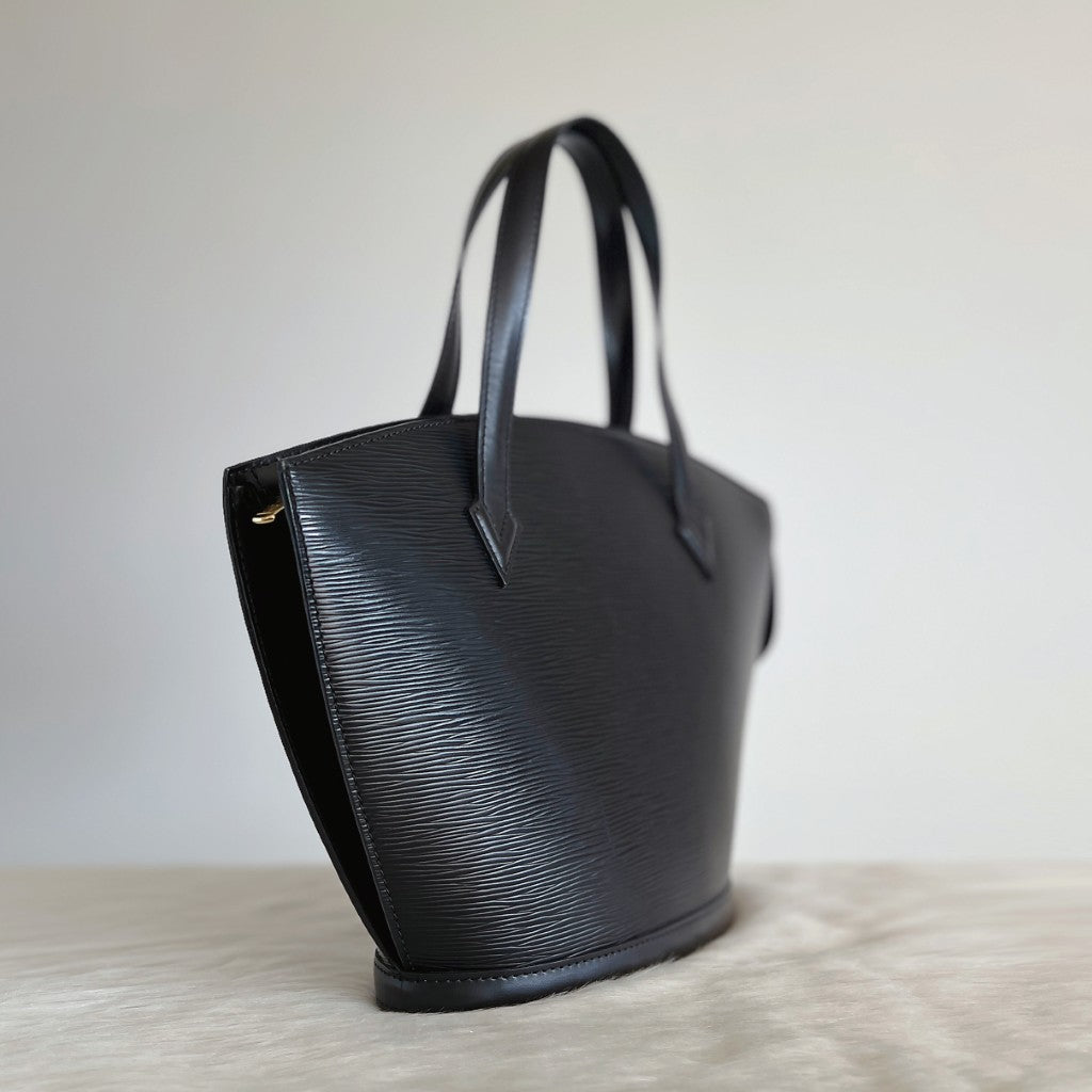Louis Vuitton Black Epi Leather Saint Jacques Noir Bag Excellent