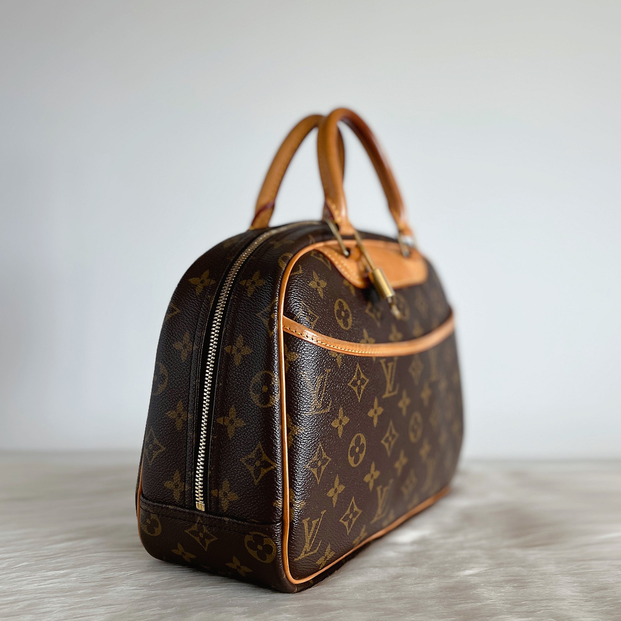 Louis Vuitton Signature Monogram Trouville Tote Lock & Key