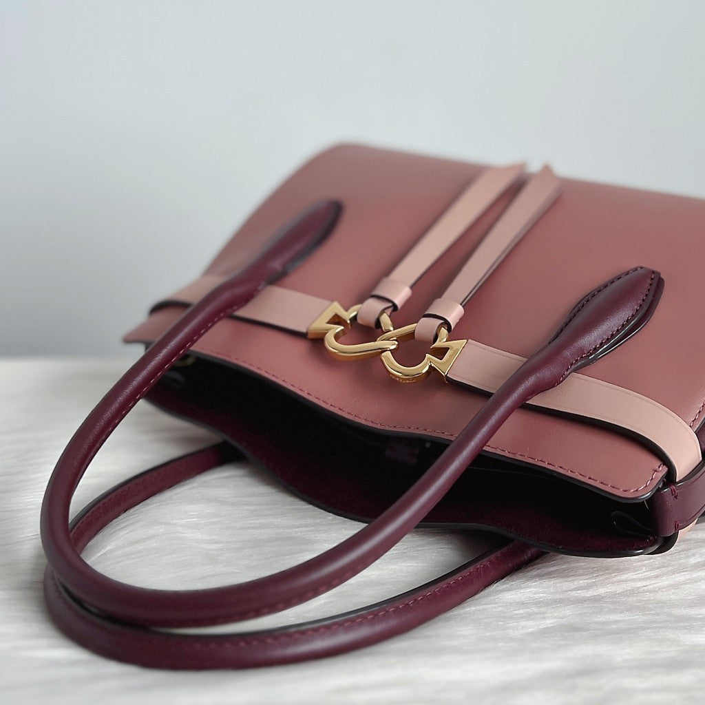 Kate Spade Tri-Tone Leather Front Bow Detail 2 Way Shoulder Bag Like New