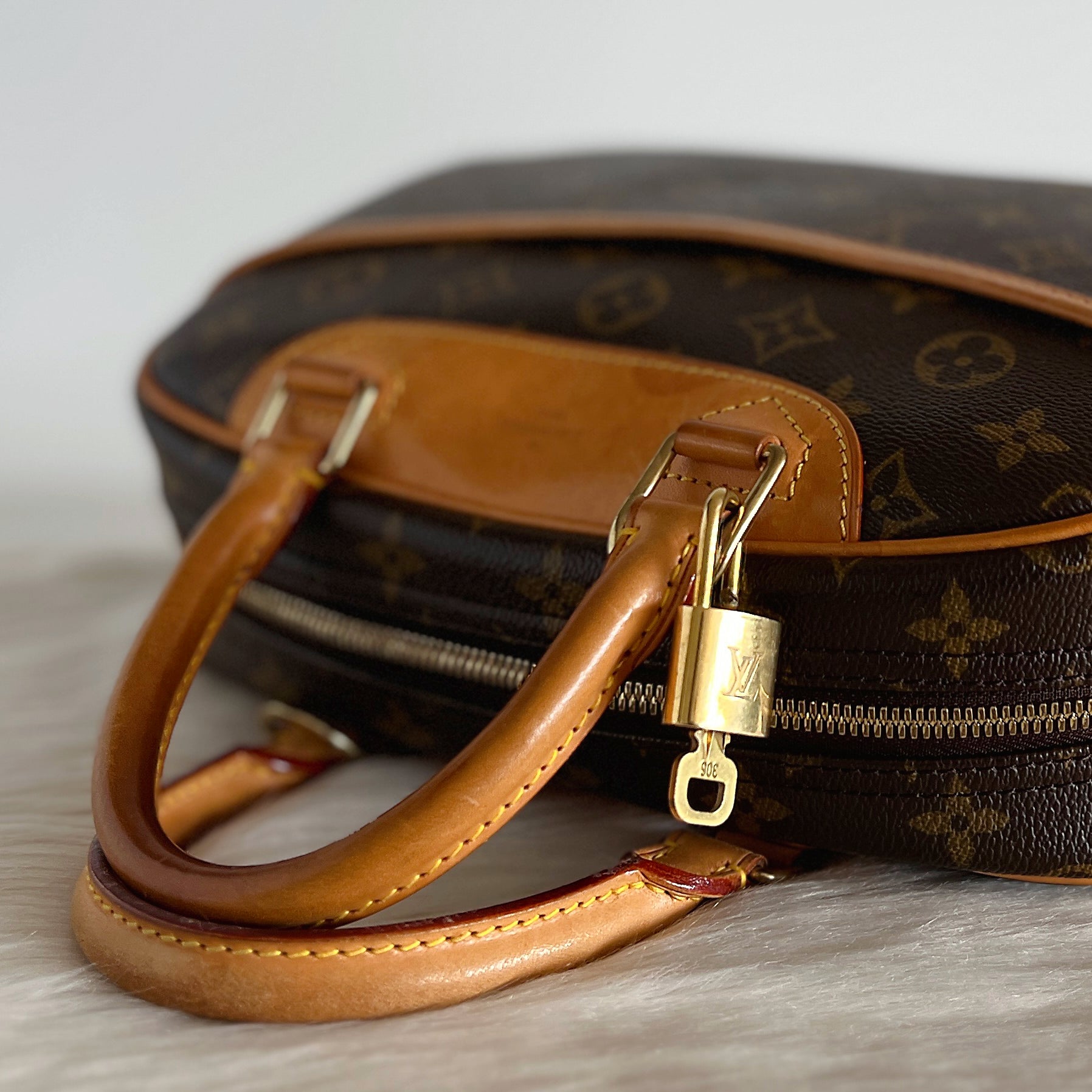 Louis Vuitton Signature Monogram Trouville Tote Lock & Key