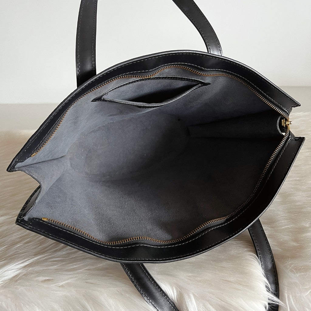 Louis Vuitton Black Epi Leather Saint Jacques Noir Bag Excellent