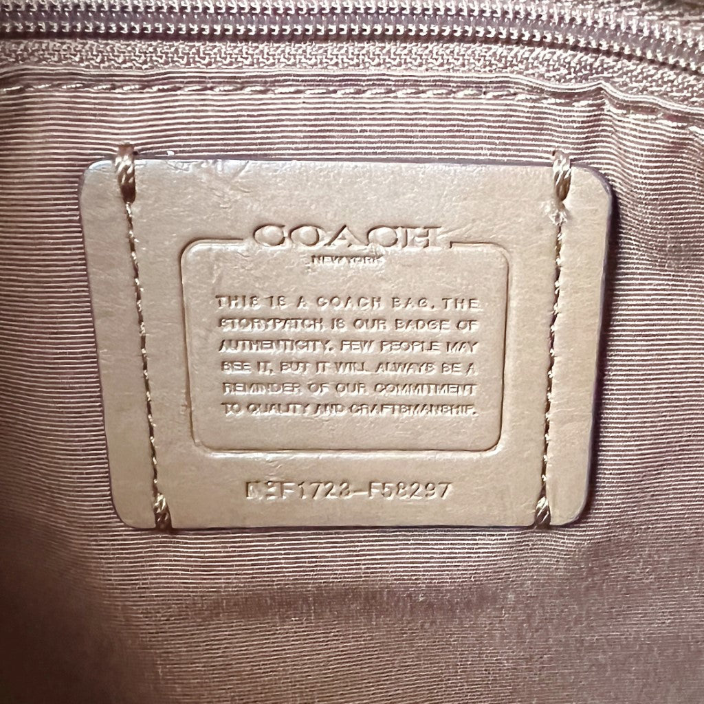 Coach Caramel Leather Monogram Front Logo Crossbody Shoulder Bag