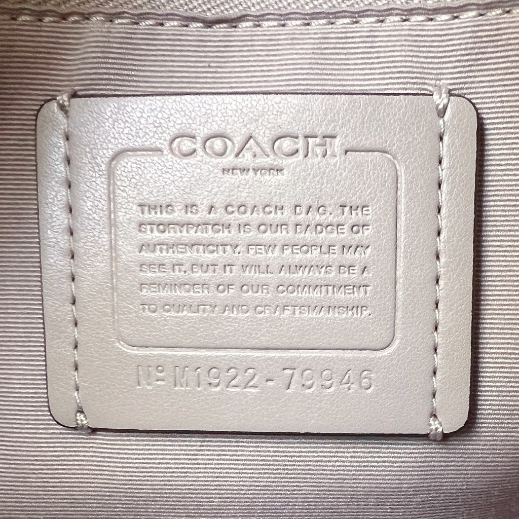 Coach Grey Leather Front Detail Boston 2 Way Shoulder Bag Like New