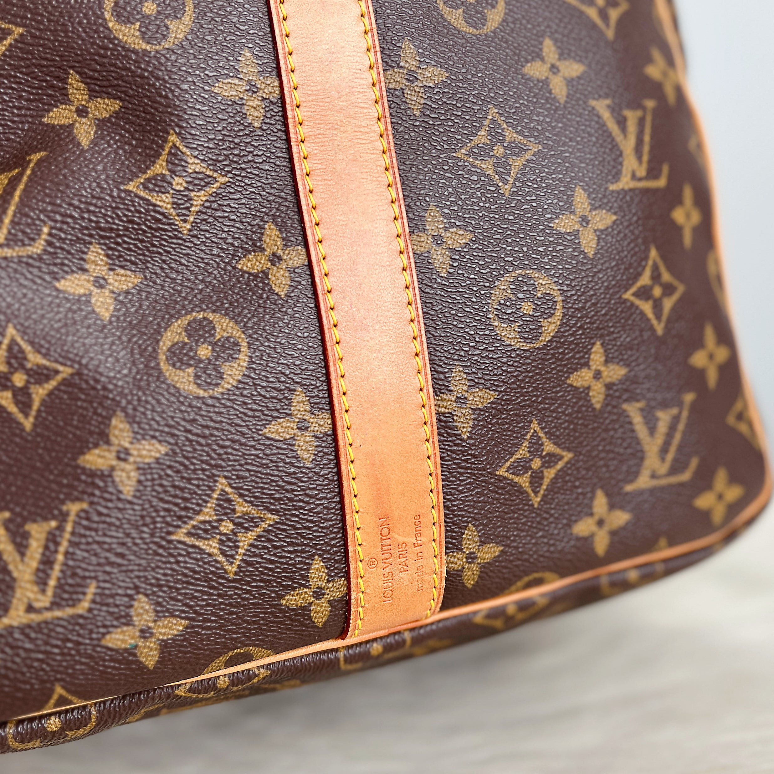 Louis Vuitton Signature Monogram Bandouliere Keepall 55 Travel Bag Full Set