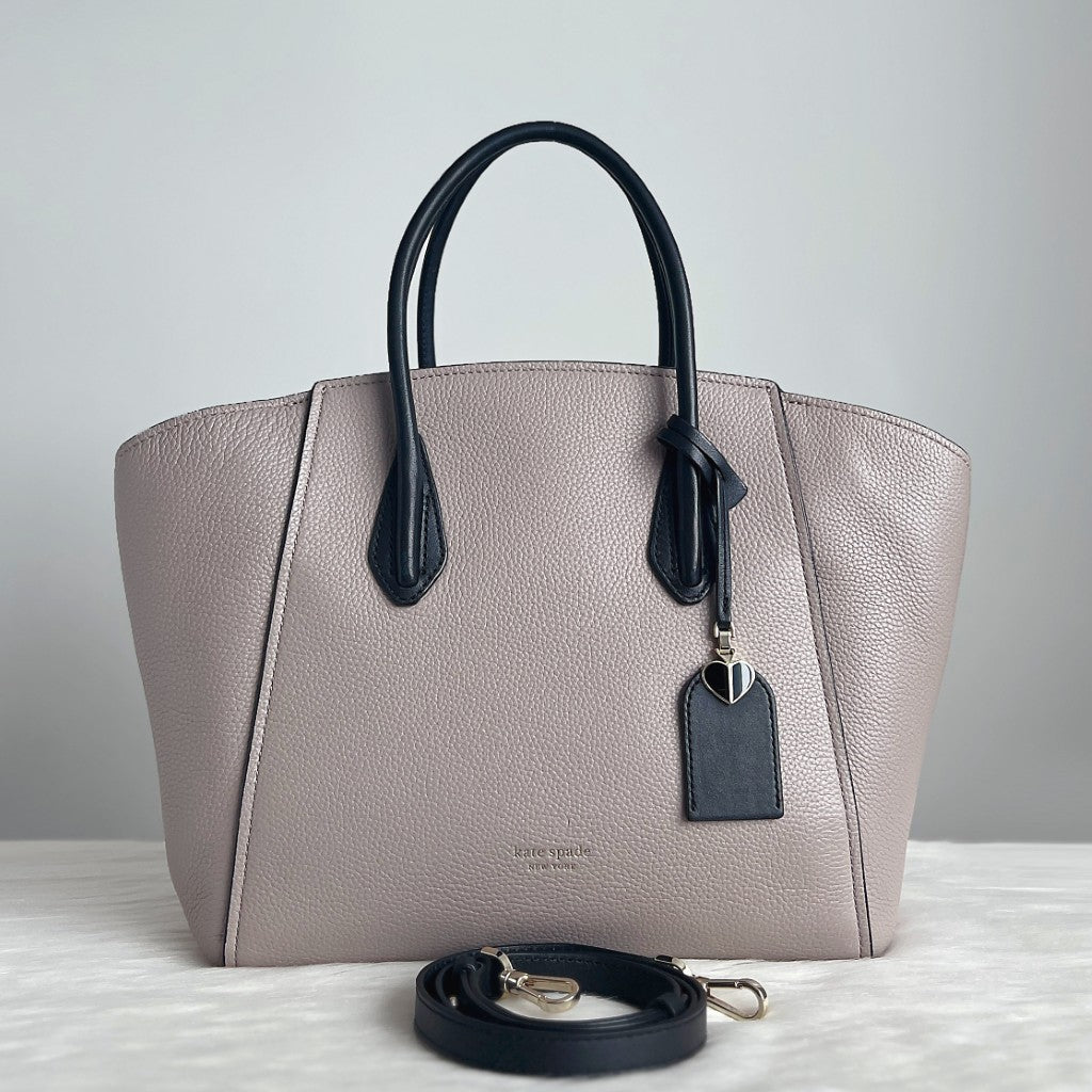 Kate Spade Two Tone Leather Triple Compartment 2 Way Shoulder Bag Excellent