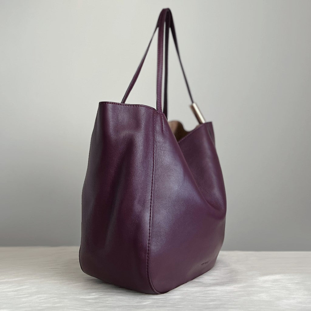 Jimmy Choo Burgundy Leather Slouchy Carryall Shoulder Bag Excellent