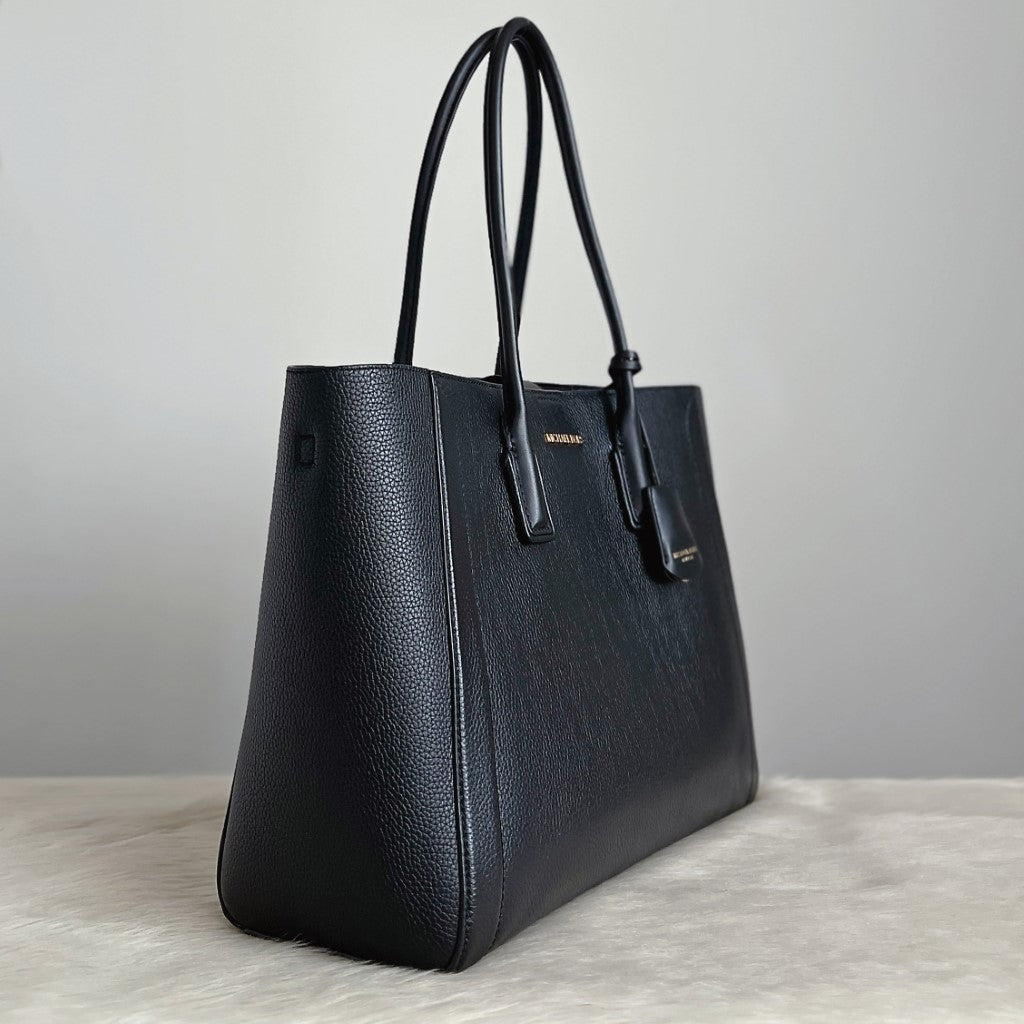 Michael Kors Black Leather Oversized Shoulder Bag + Computer Bag Like New
