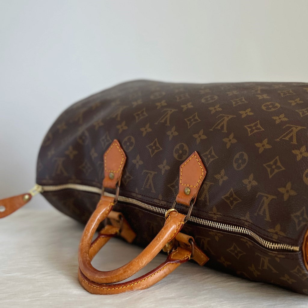 Louis Vuitton Signature Monogram Speedy 40 Large Tote Bag + Lock & Keys