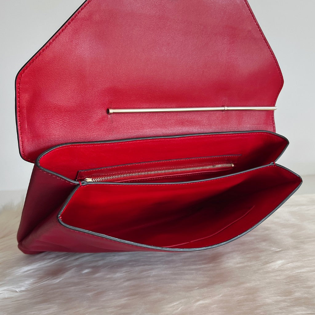 Valentino Two Tone Leather Double Compartment Shoulder Bag Excellent