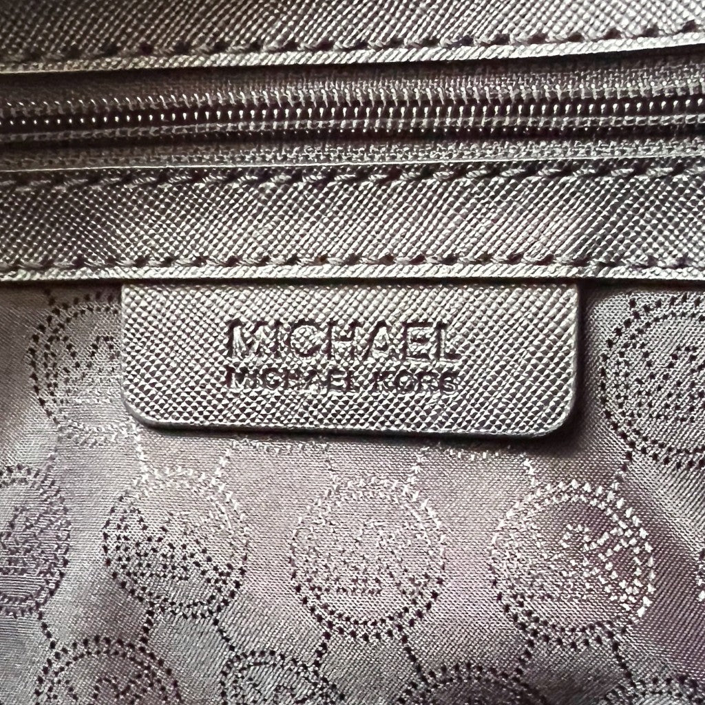 Michael Kors Black Leather Front Logo 2 Way Shoulder Bag Excellent