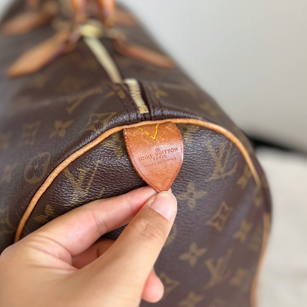 Louis Vuitton Signature Monogram Speedy 40 Large Tote Bag + Lock & Keys