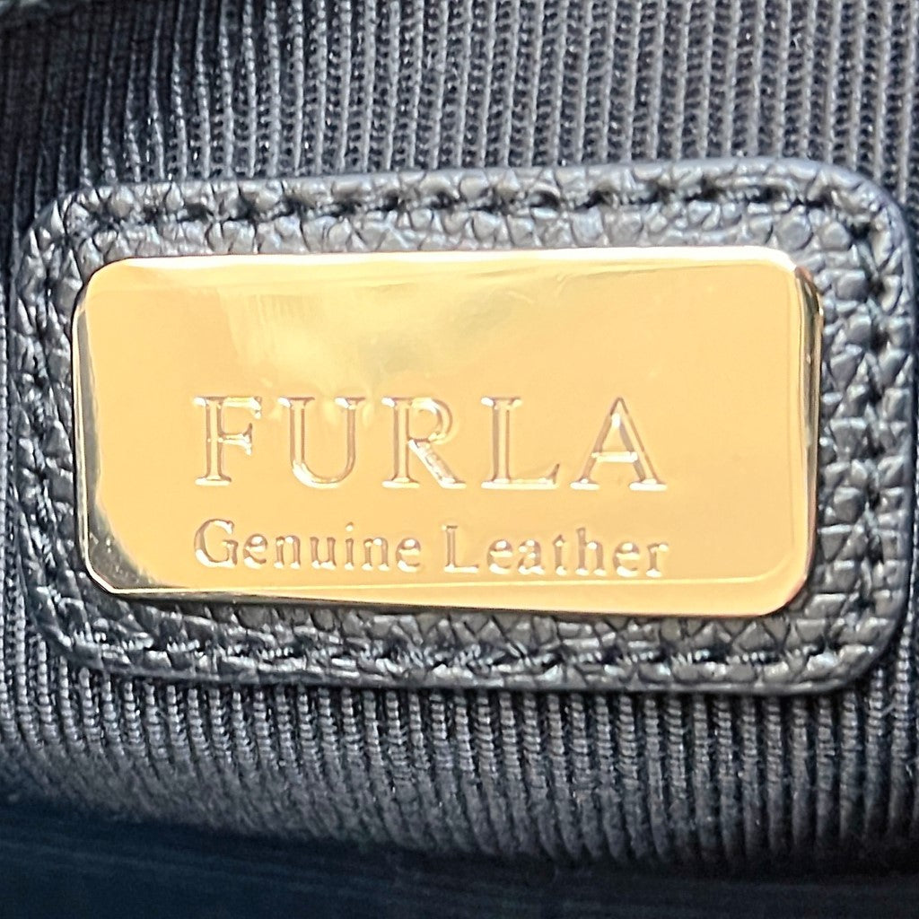 Furla Black Leather Metropolis Small Shoulder Bag