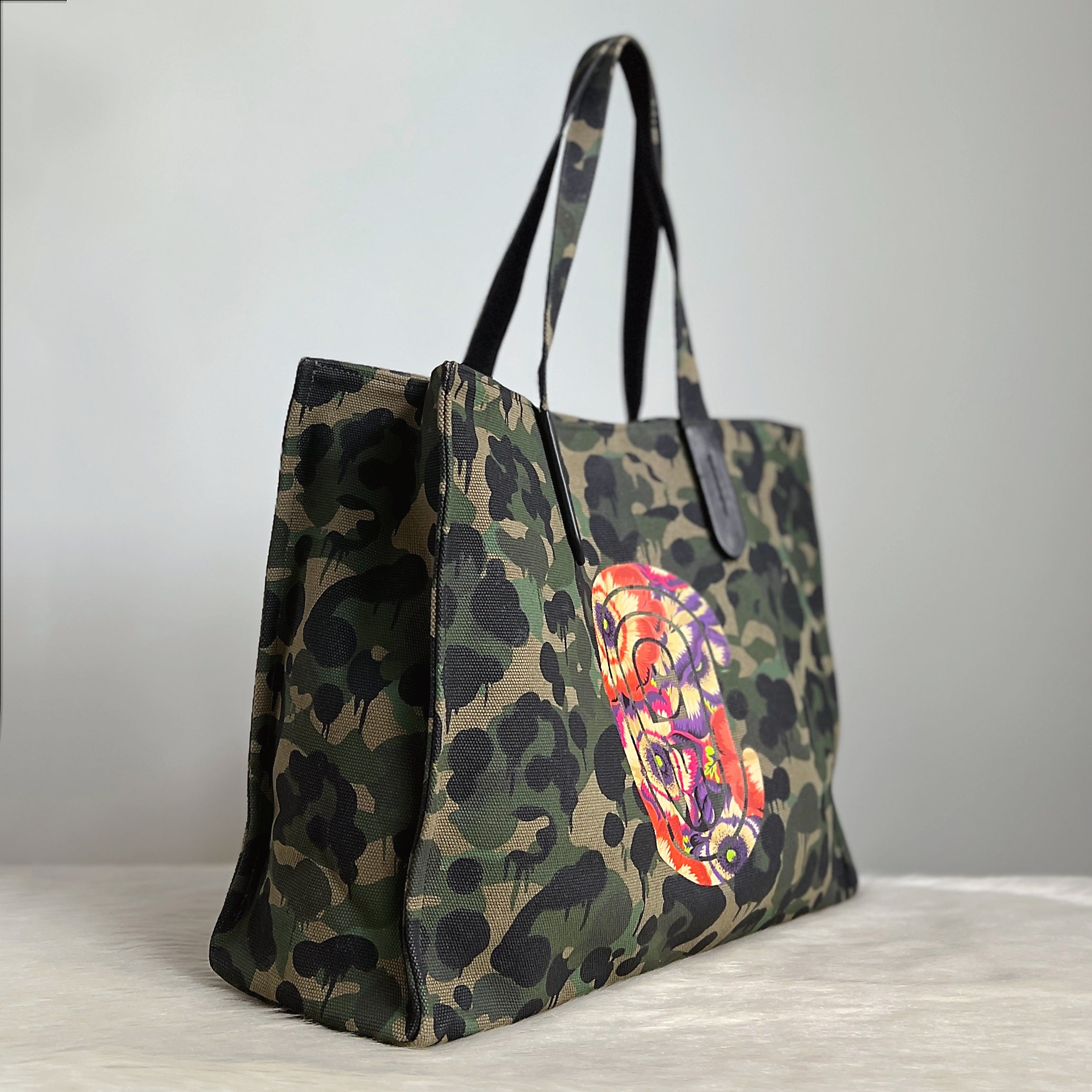 Coach Camo Print Oversized Weekend Shoulder Bag Excellent