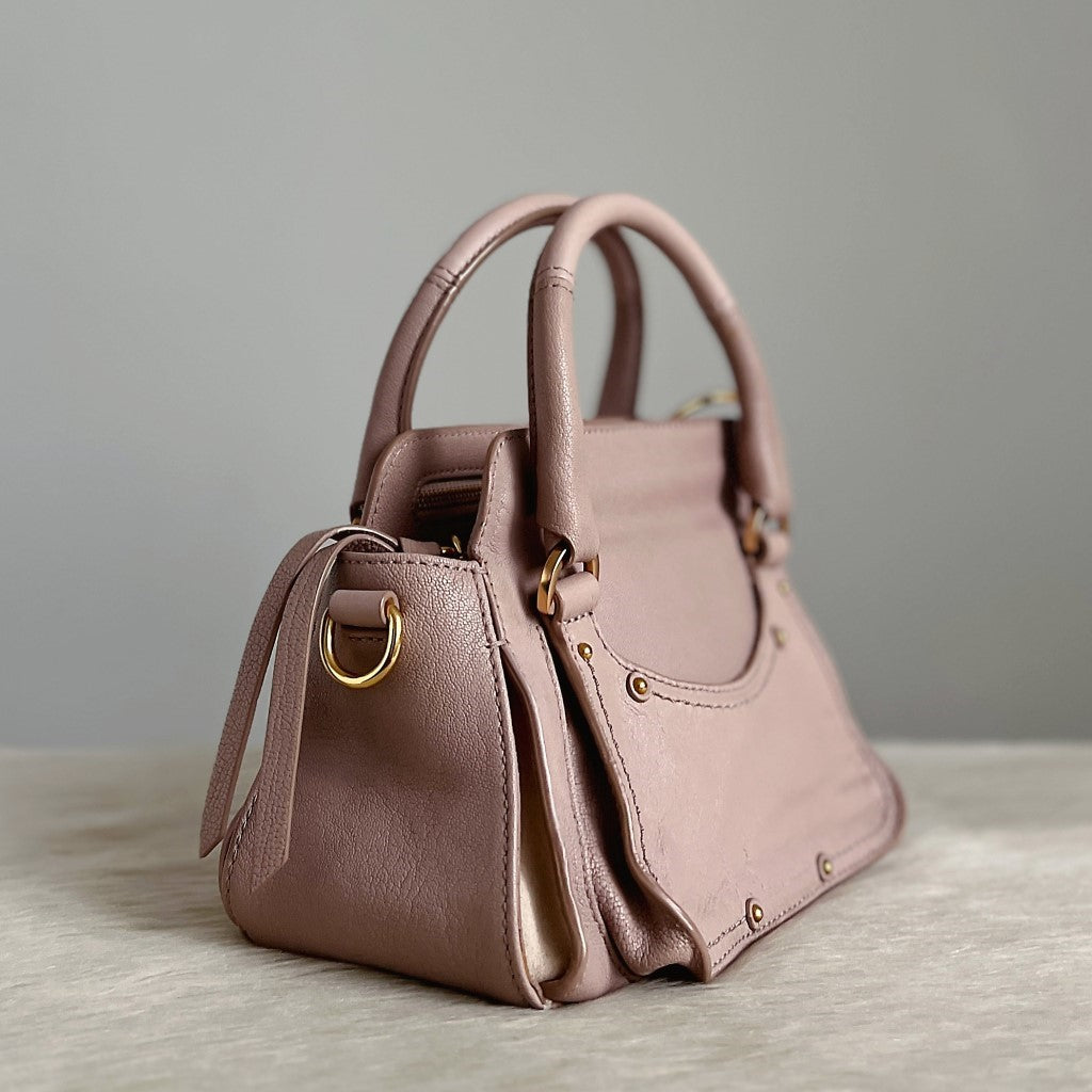 See by Chloe Blush Pink Leather Ring Detail 2 Way Shoulder Bag Excellent