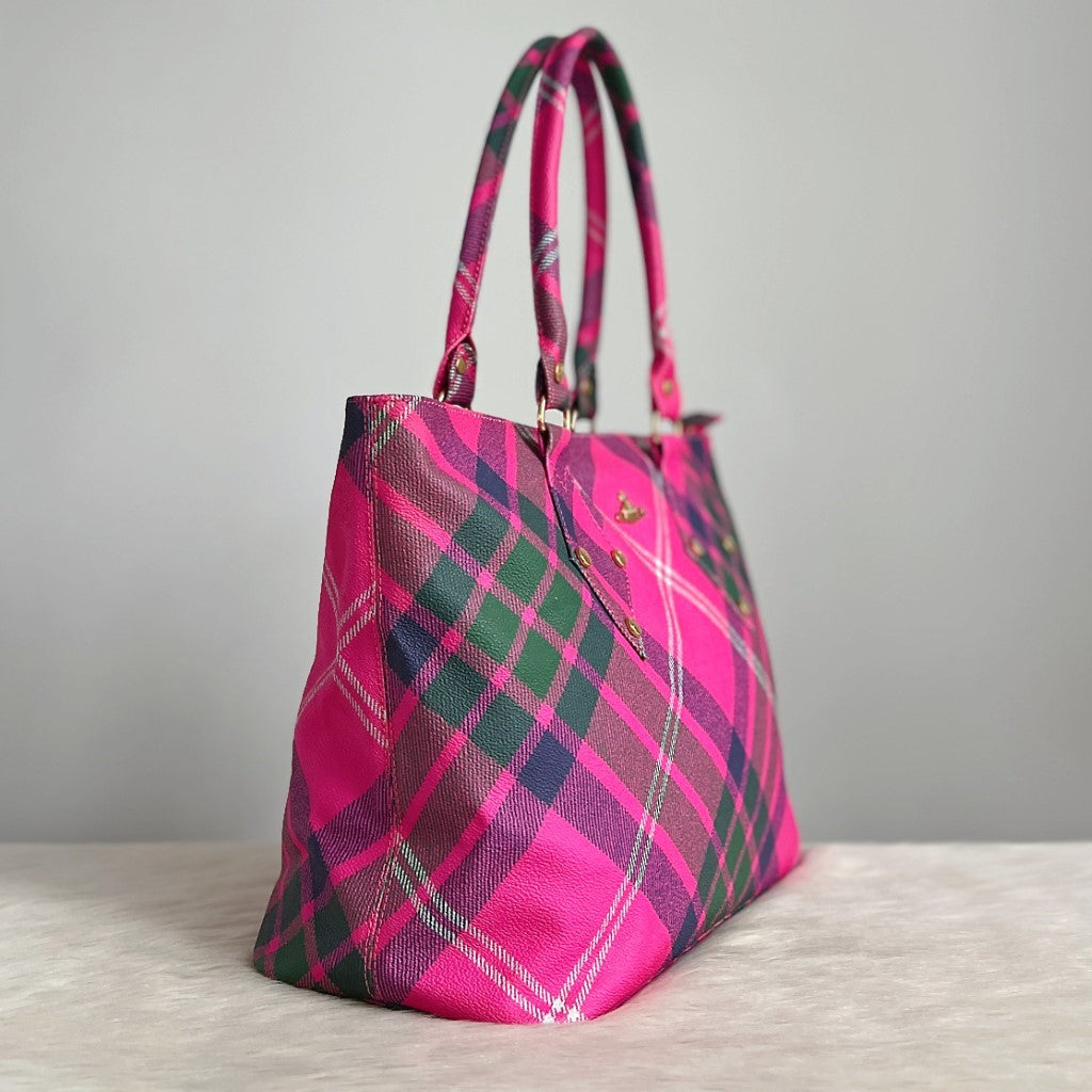 Vivienne Westwood Signature Patterned Carryall Shoulder Bag Excellent