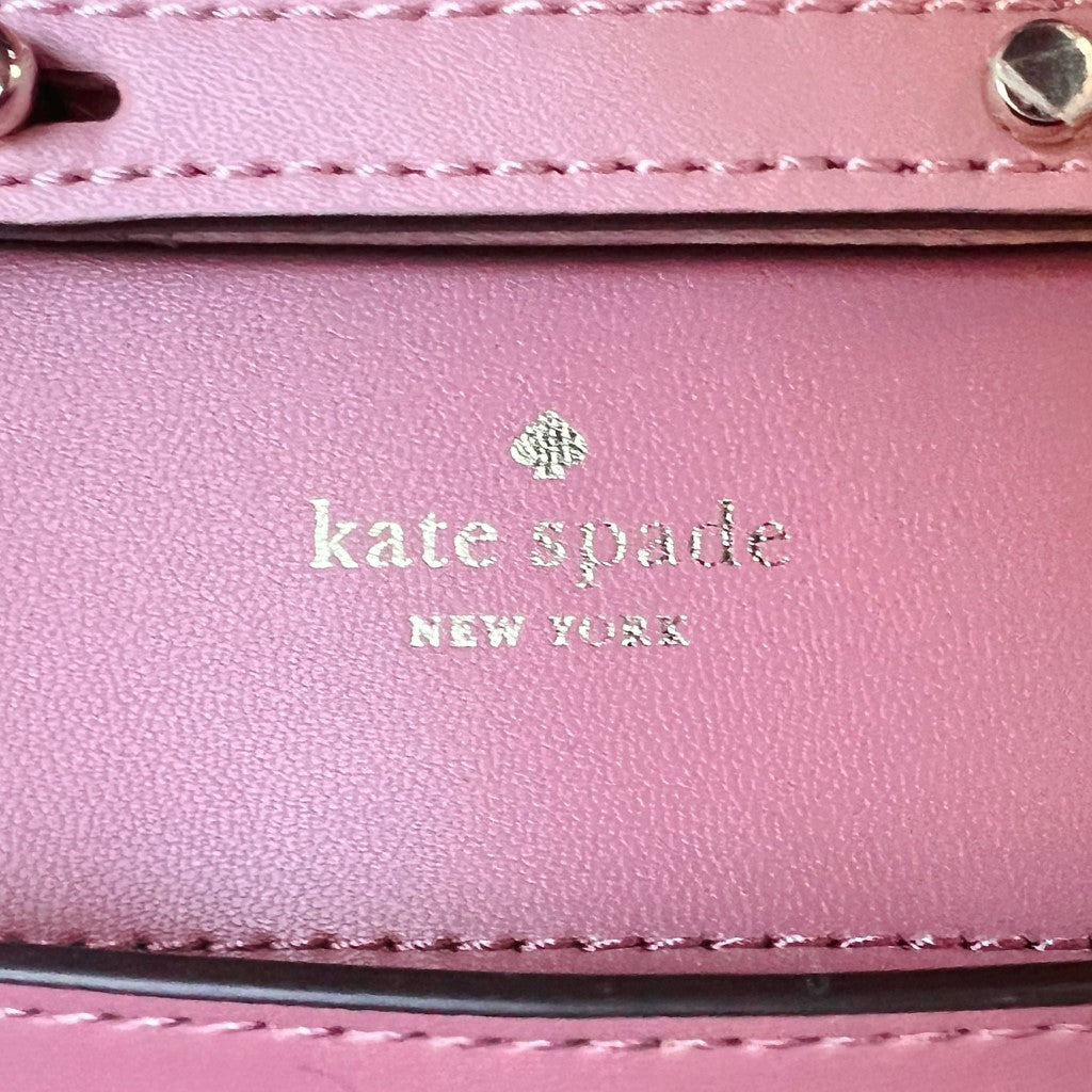 Kate Spade Pink Leather Heart Chain Pattern Crossbody Shoulder Bag Like New