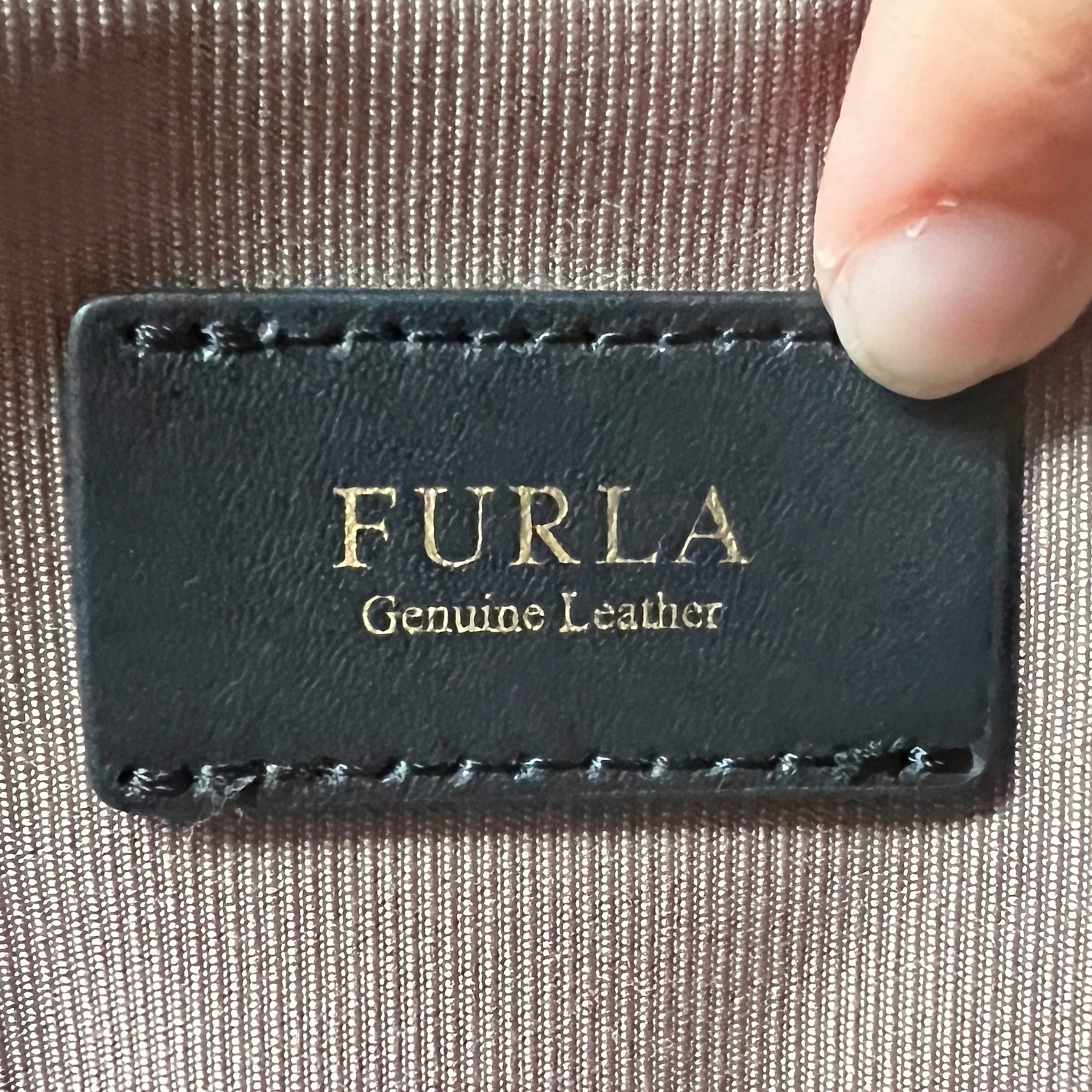 Furla Two Tone Leather Triple Compartment Boston 2 Way Shoulder Bag Like New